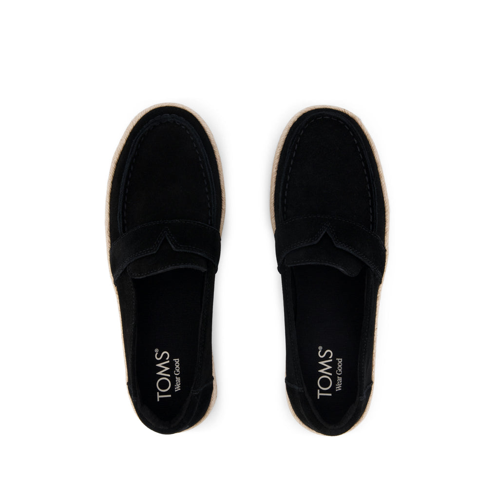 Womens Blakely Loafer Espadrille Black Suede - loafers - view 5