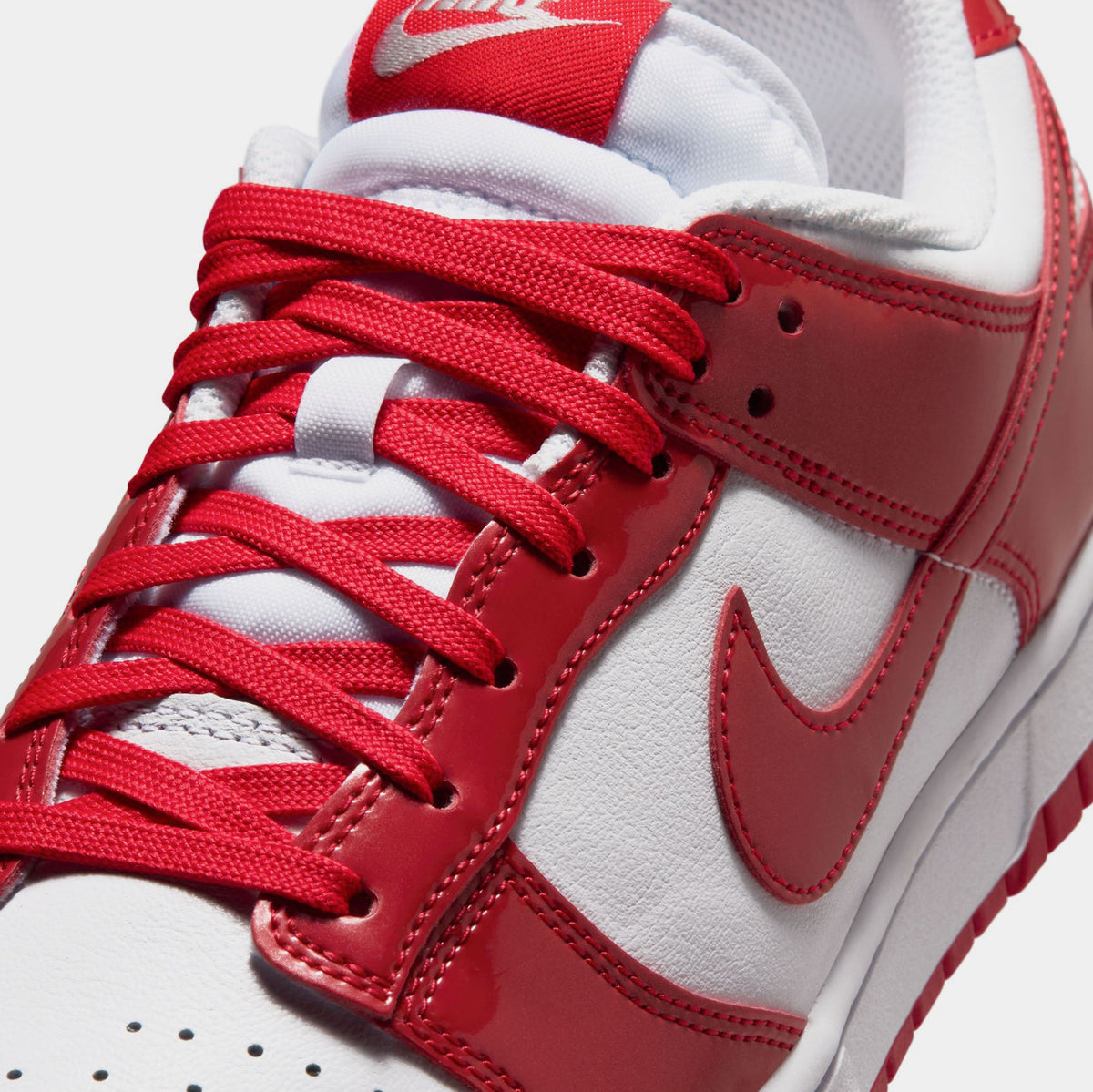 Dunk Low SE Patent Leather Mens Lifestyle Shoes (White/University Red) - sneakers - view 5