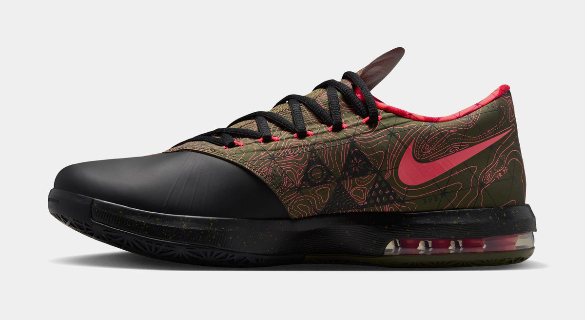KD 6 Meteorology Black and Medium Olive Mens Basketball Shoes (Black/Atomic Red/Medium Olive/Noble Red) - sneakers - view 3