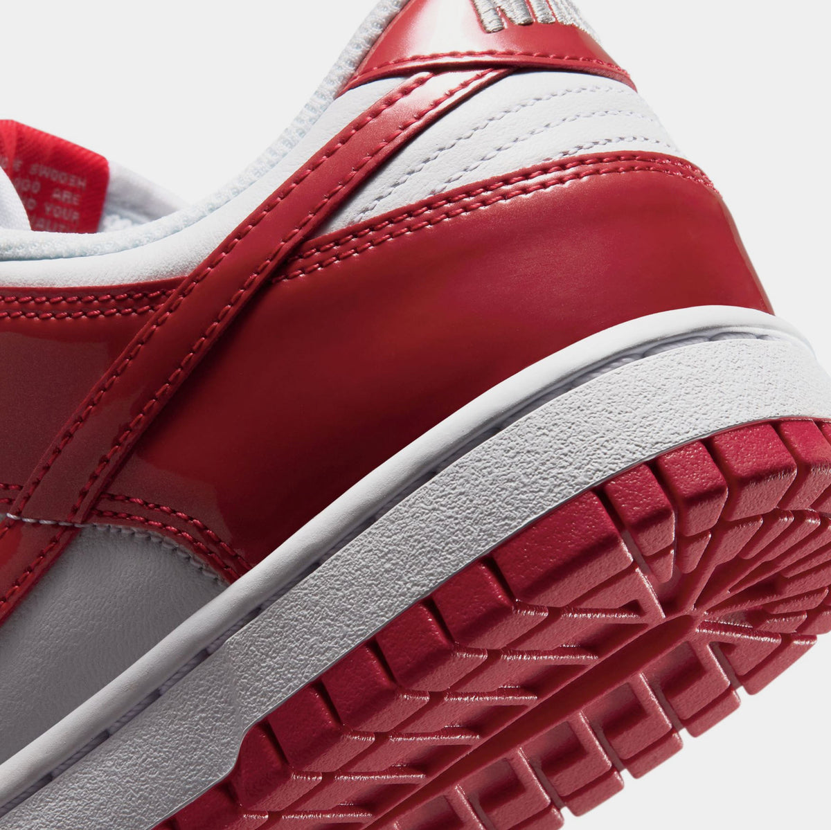 Dunk Low SE Patent Leather Mens Lifestyle Shoes (White/University Red) - sneakers - view 6