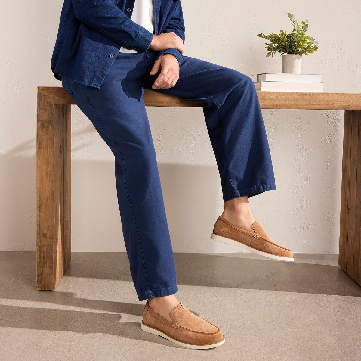 Mens Marcos Loafer Tan Suede - loafers - view 2